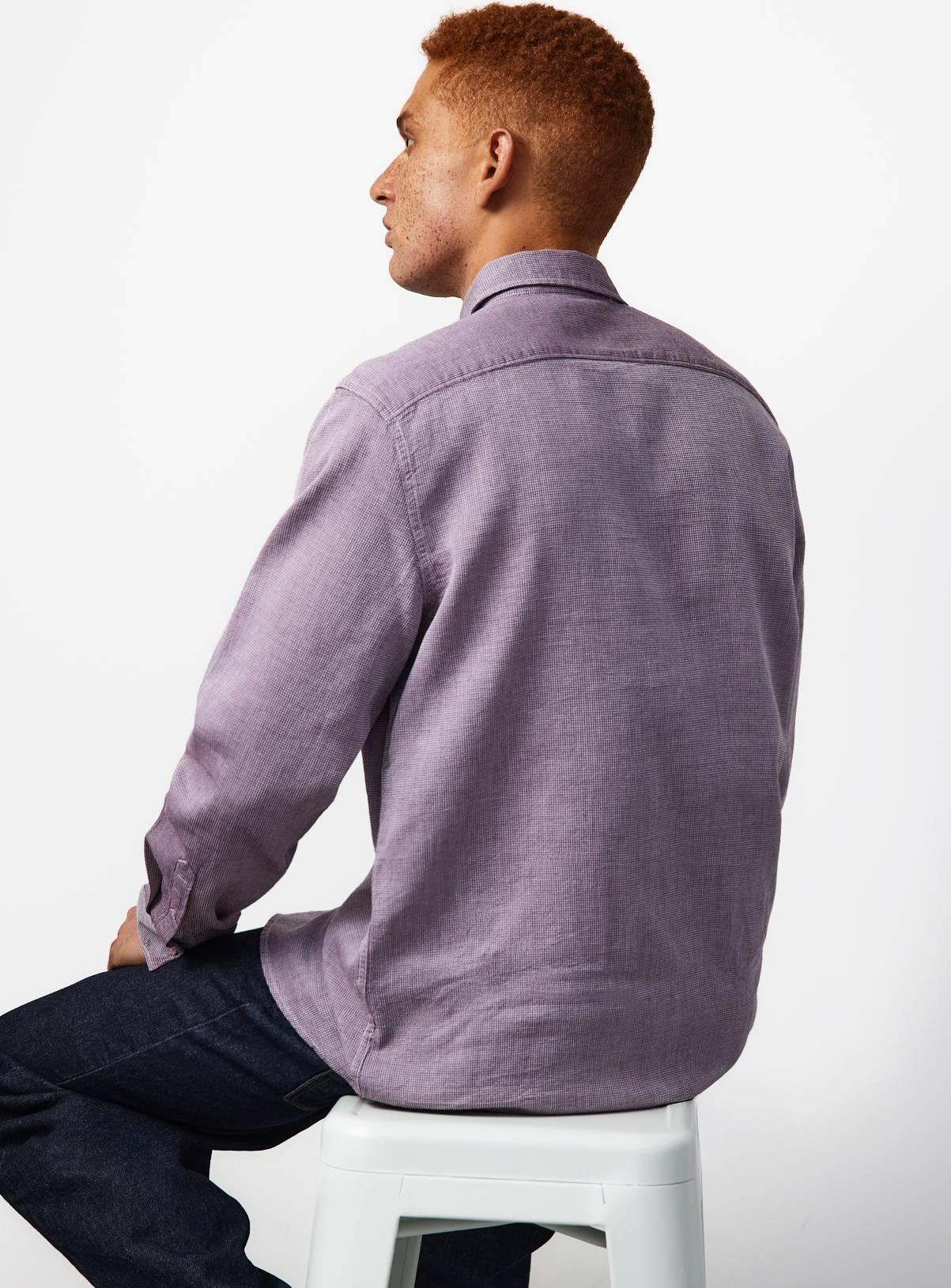 Dark Red Cotton Smart Shirt XXXL - Image 6